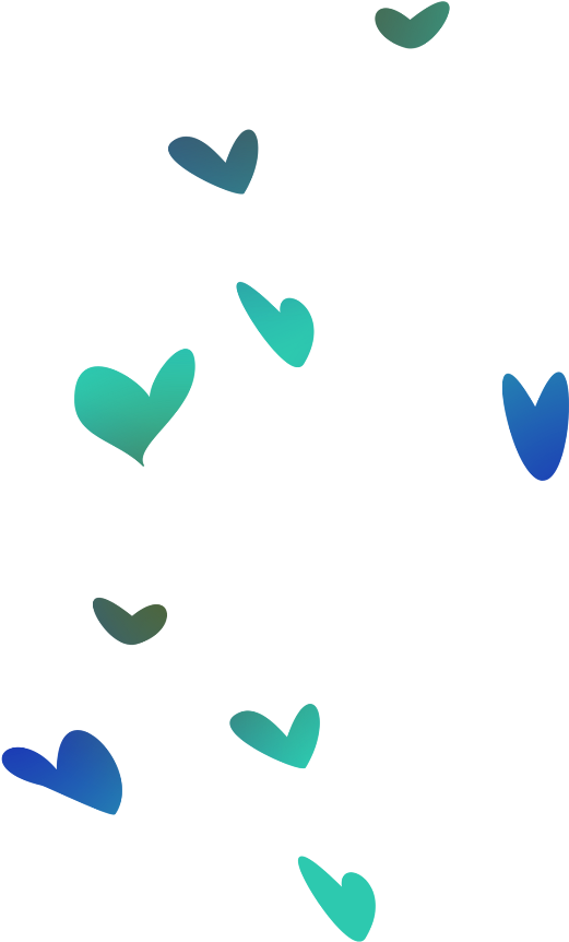 Download Mq Green Blue Heart Falling Hearts - Heart Clipart Png