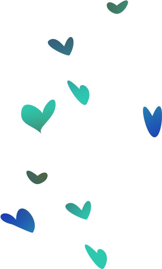 Mq Green Blue Heart Falling Hearts - Heart Clipart (1024x1024), Png Download