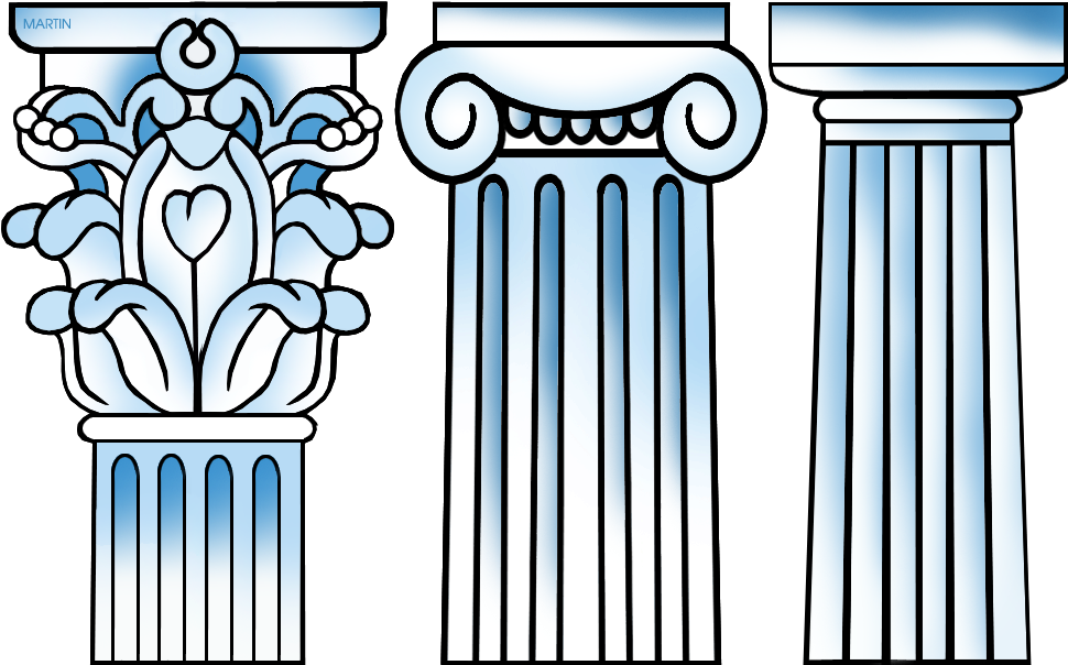 Greek Columns Drawing Clipart Ancient Greece Classical - Png Download (879x549), Png Download