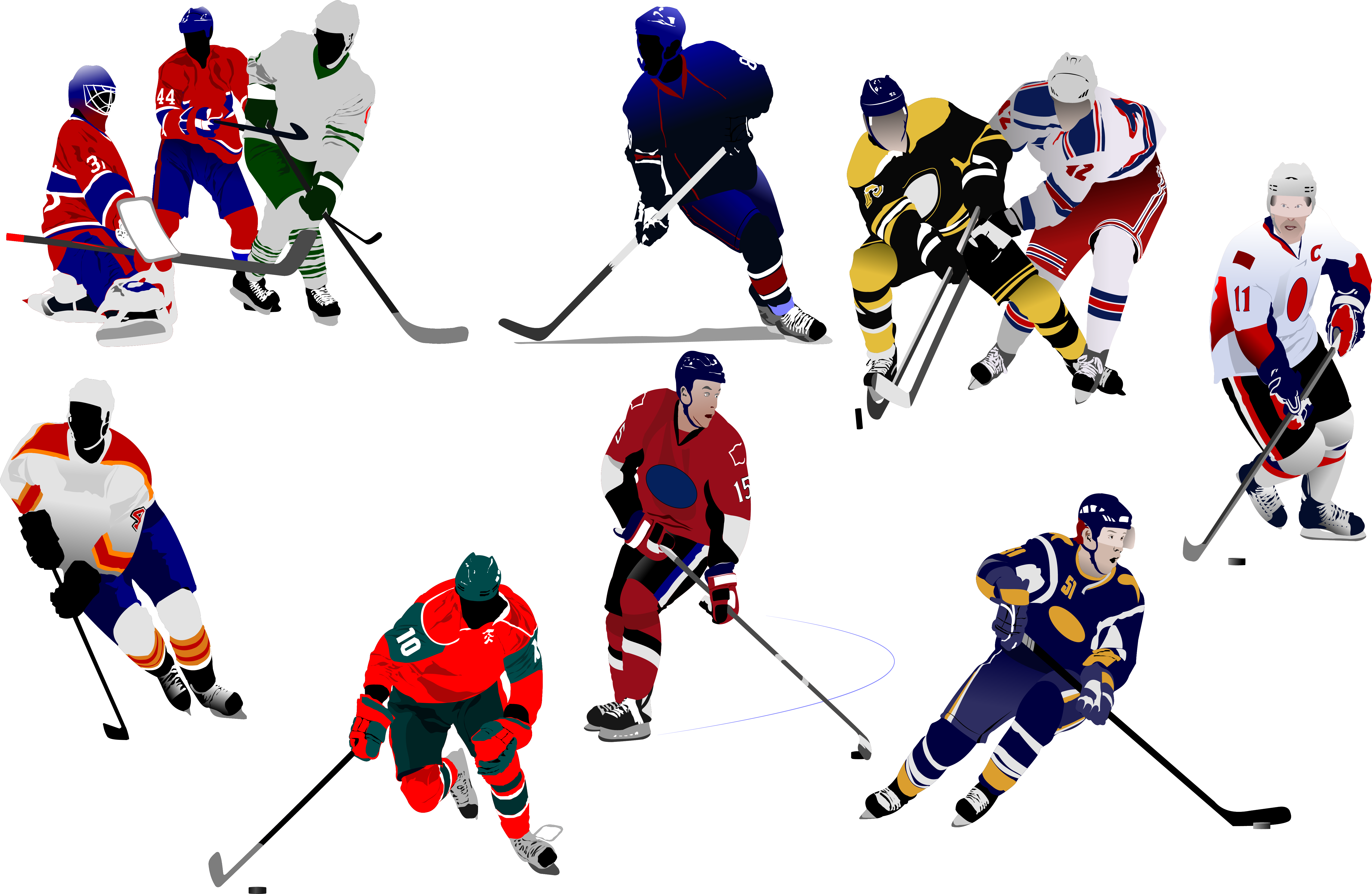 Ice Hockey Hockey Puck Clip Art - Ice Hockey Players Clip Art - Png Download (5938x3873), Png Download