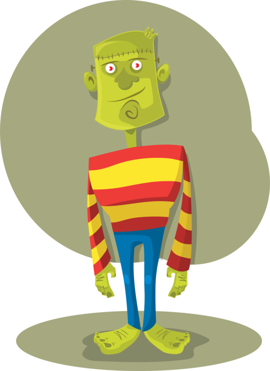 Frankenstein's Monster Cartoon Drawing Computer Icons - 緑色 の 怪物 ミニオン Clipart (546x750), Png Download