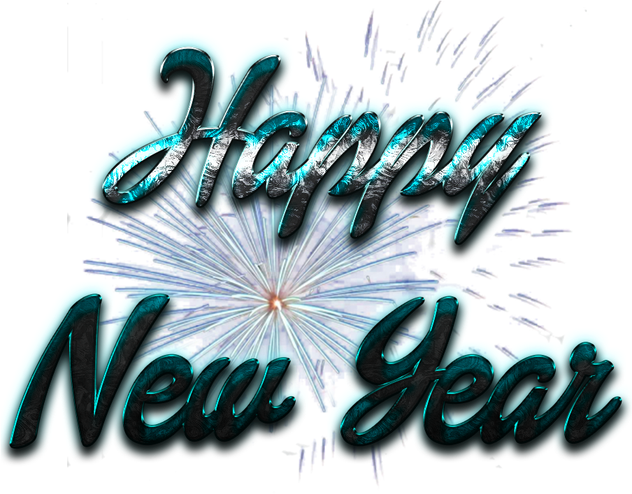 Happy New Year Word Art Transparent Image Clipart (903x715), Png Download
