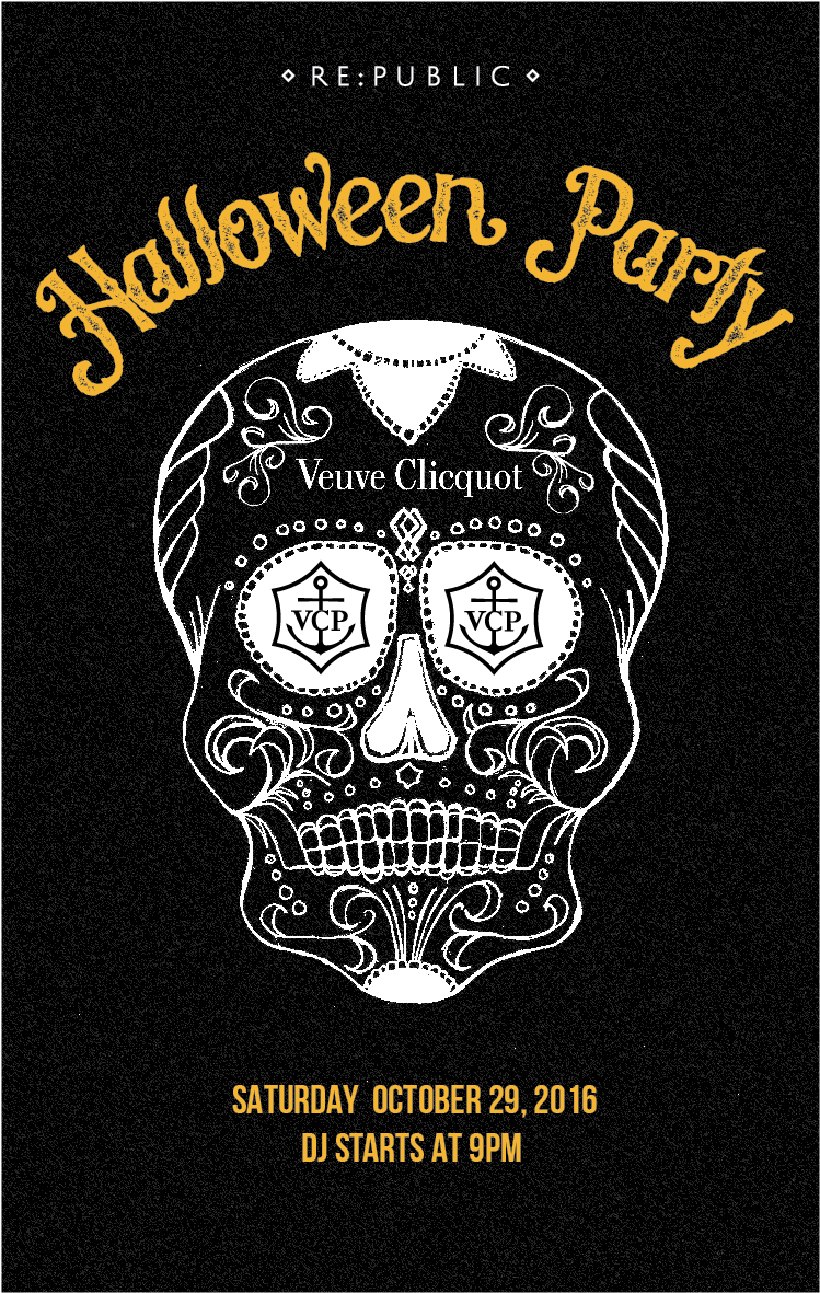 Buy Now 2016 Republic Halloweenparty - Veuve Clicquot Halloween Clipart (792x1224), Png Download