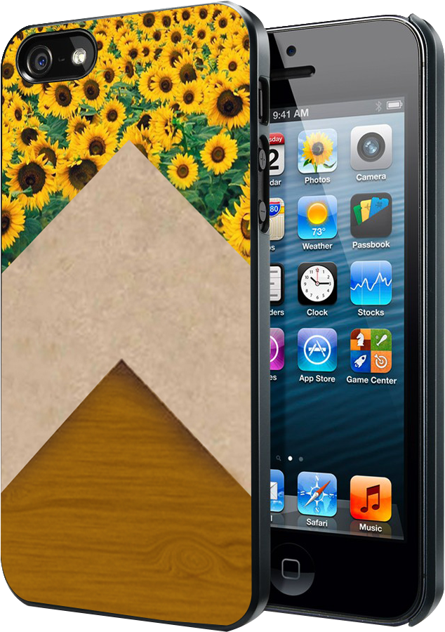 Sunflower Chevron Wood Grain Cute Samsung Galaxy S3 - Iphone 5 Real Madrid Hoesje Clipart (874x1124), Png Download