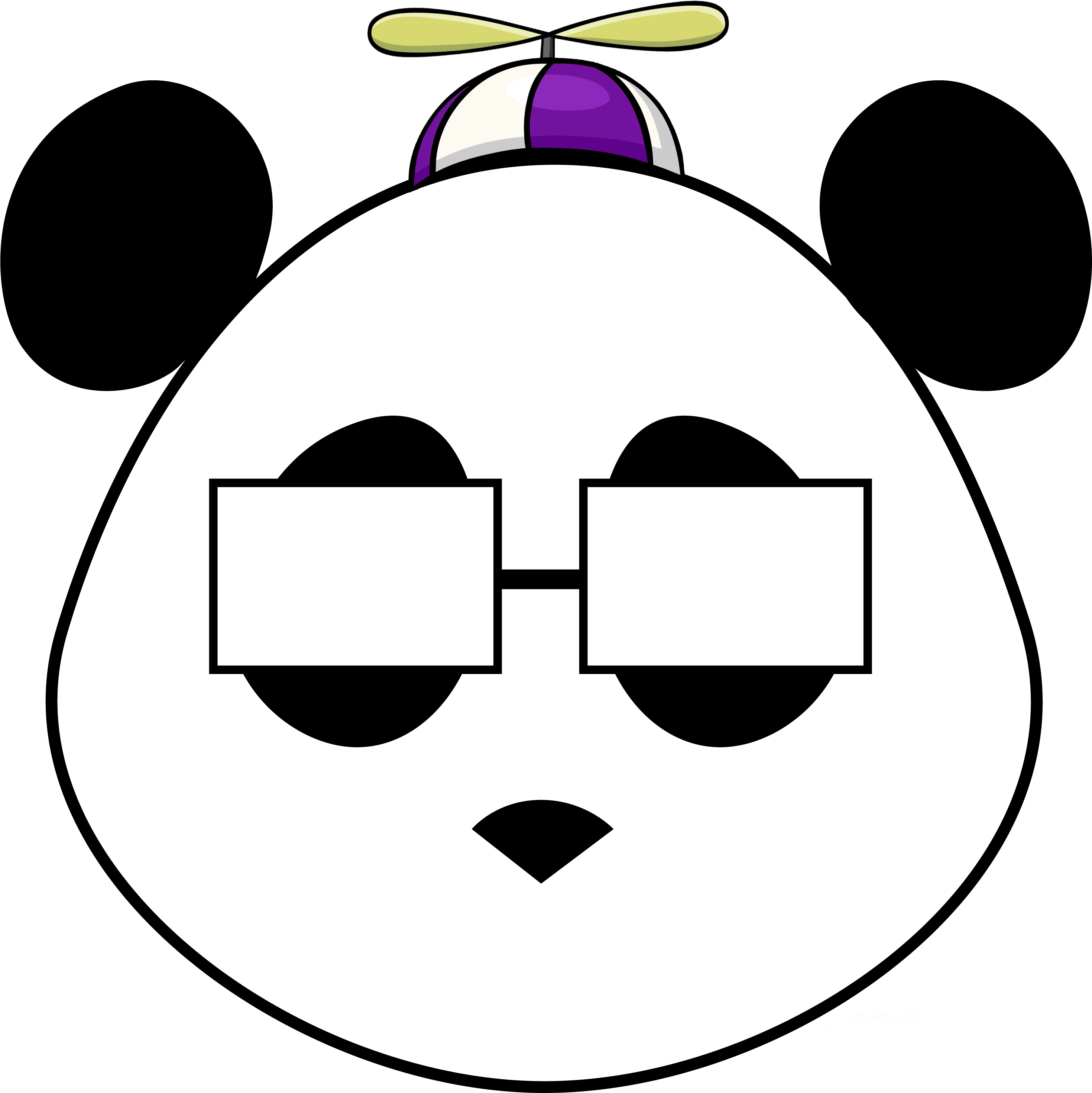 Smart Panda Propeller Hat Clipart (2938x3175), Png Download