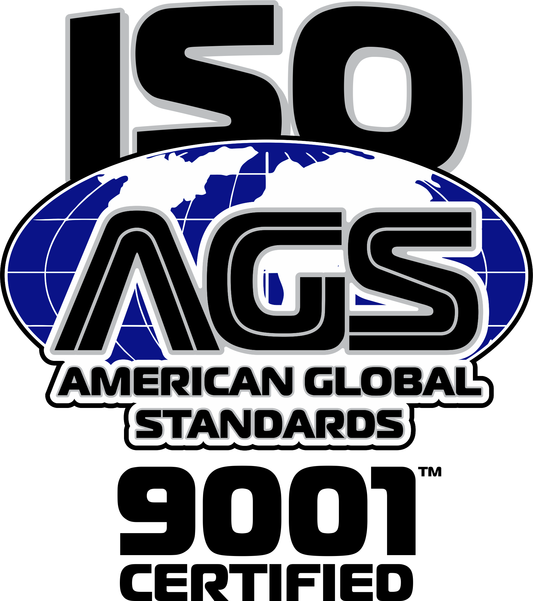 Iso 9001 Certified - American Global Standards Logo Clipart (1801x2030), Png Download