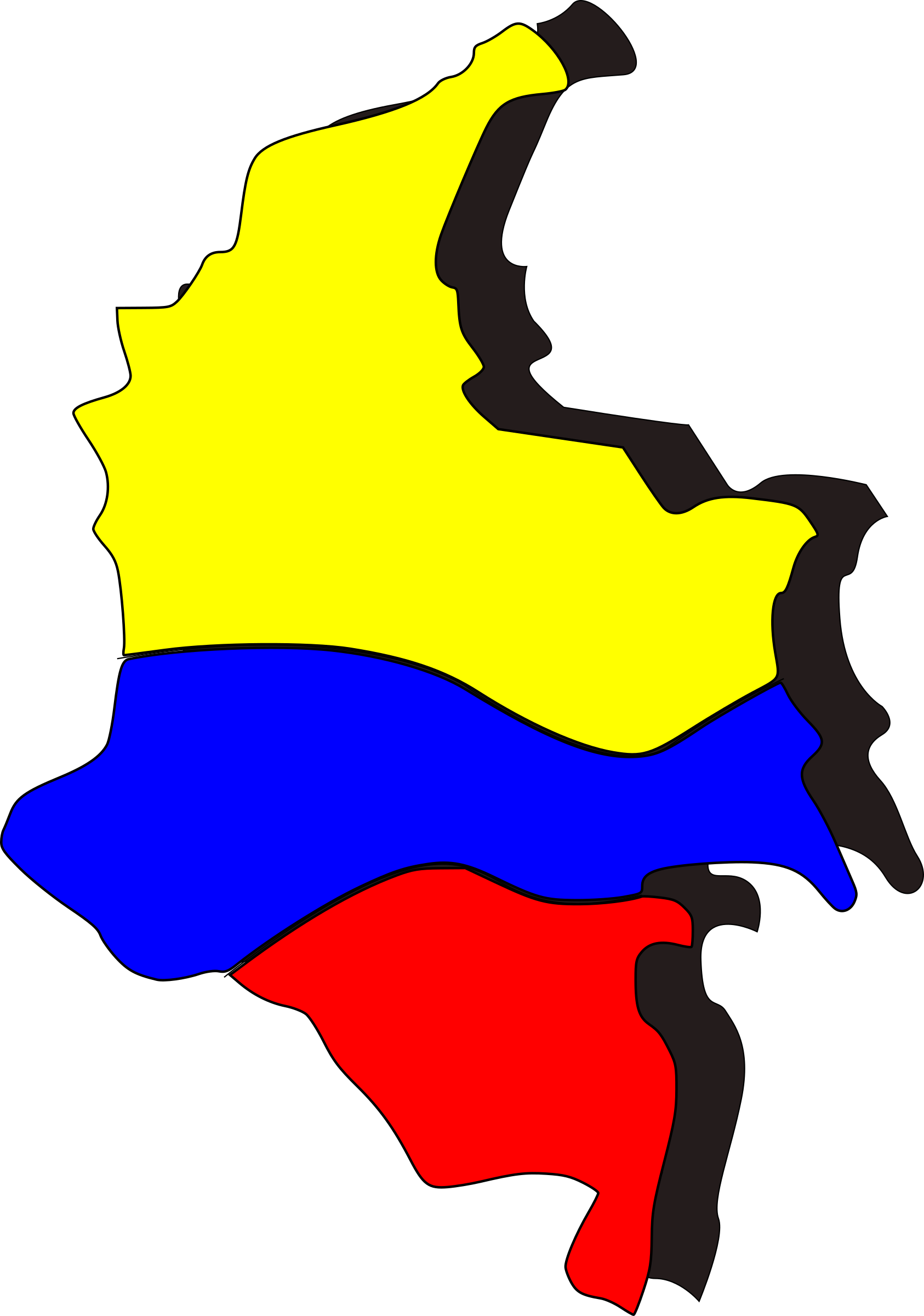 Flag Of Colombia Map Cartoon Symbol - Colombia Clipart - Png Download (527x750), Png Download