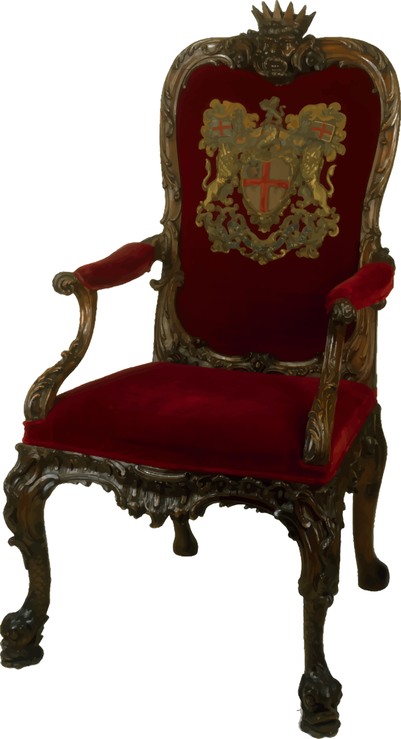 This Free Icons Png Design Of Ornate Walnut Chair Clipart (1302x2400), Png Download