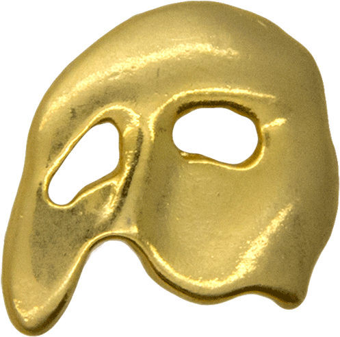 Mask Pin, Phantom Of The Opera Gold Clipart (600x600), Png Download