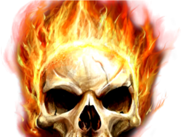 Wing Vector Guitar Fire - Skull With Fire Png Clipart (640x480), Png Download