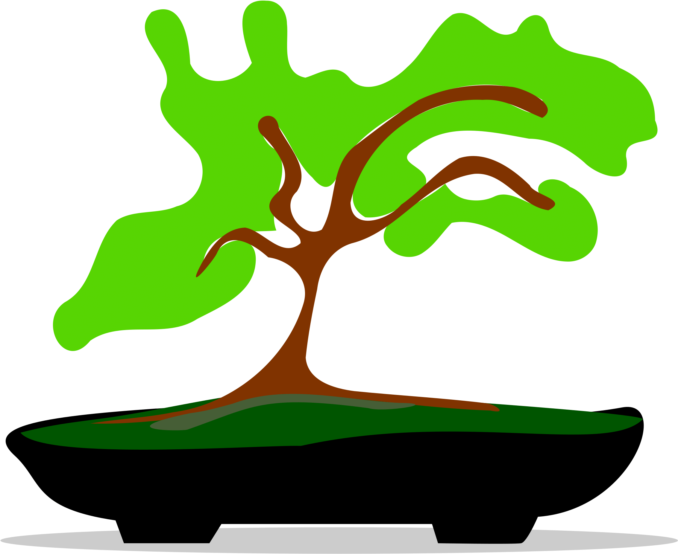 Bonsai Tree Silhouette Vector Png , Png Download Clipart (2265x1853), Png Download