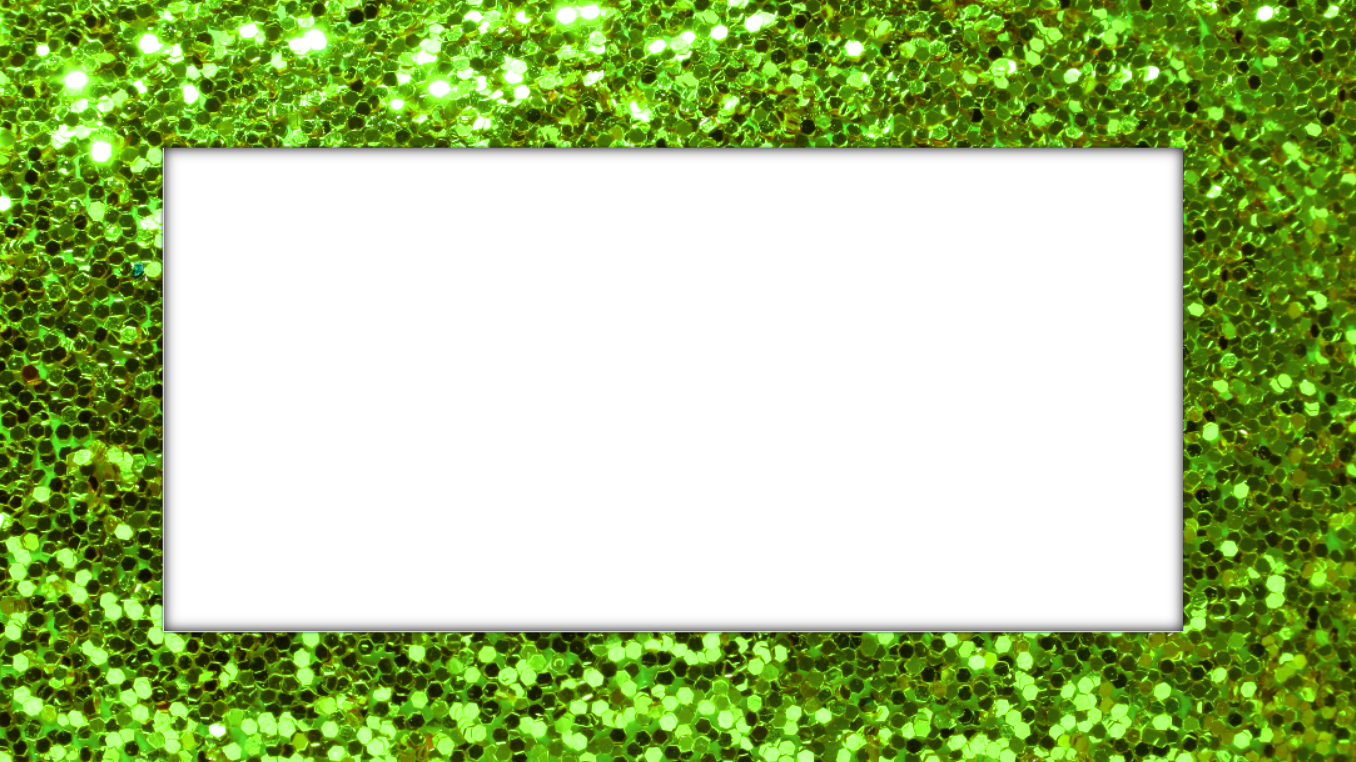My Green Glitter Frame Clipart (1356x762), Png Download