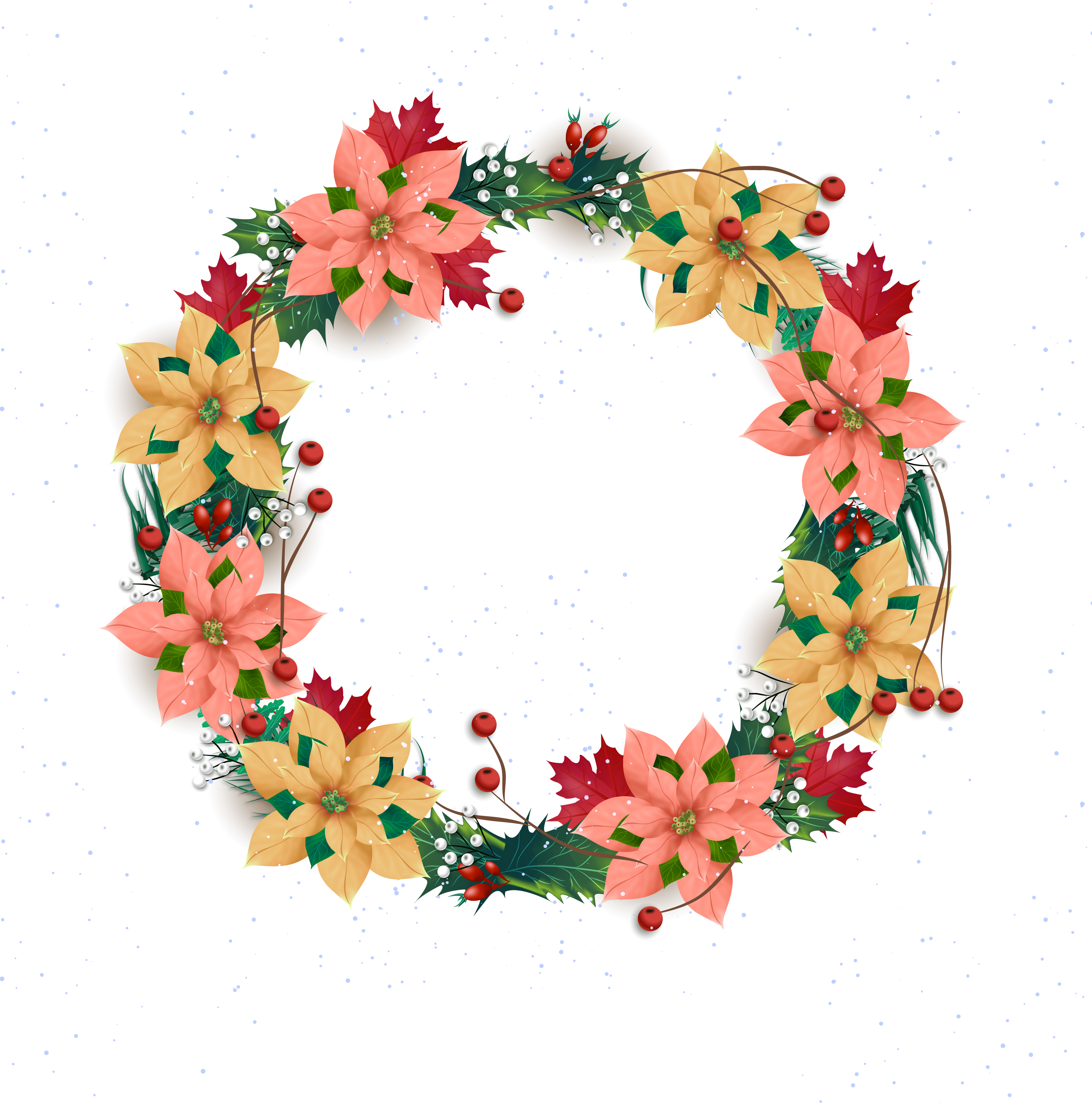 Png Free Stock Wreath Christmas Flower Transprent Png Clipart (3300x3333), Png Download