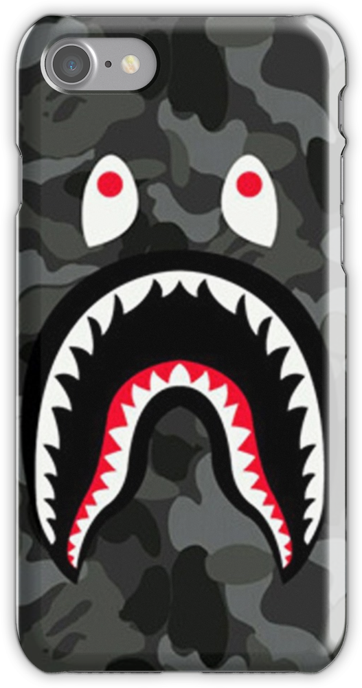 Bape Shark Black Army Iphone 7 Snap Case Clipart (750x1000), Png Download