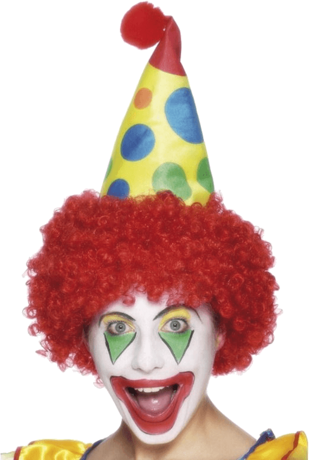 Clown Hat With Wig - Clown Hat Clipart (600x951), Png Download