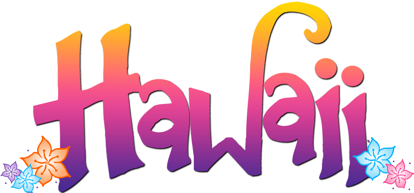 Hawaii Islands Png - Word Hawaii Clipart (1744x816), Png Download