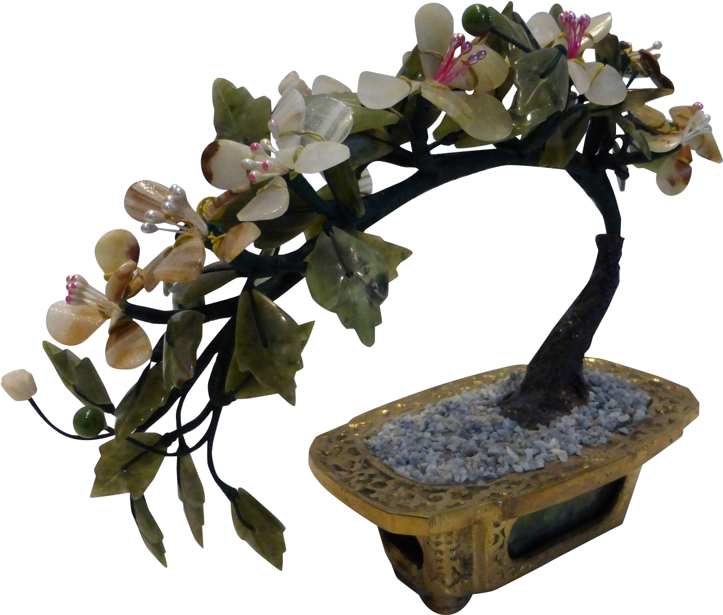 Vintage Jade Semi-precious Stone Bonsai Tree Clipart (1466x1466), Png Download