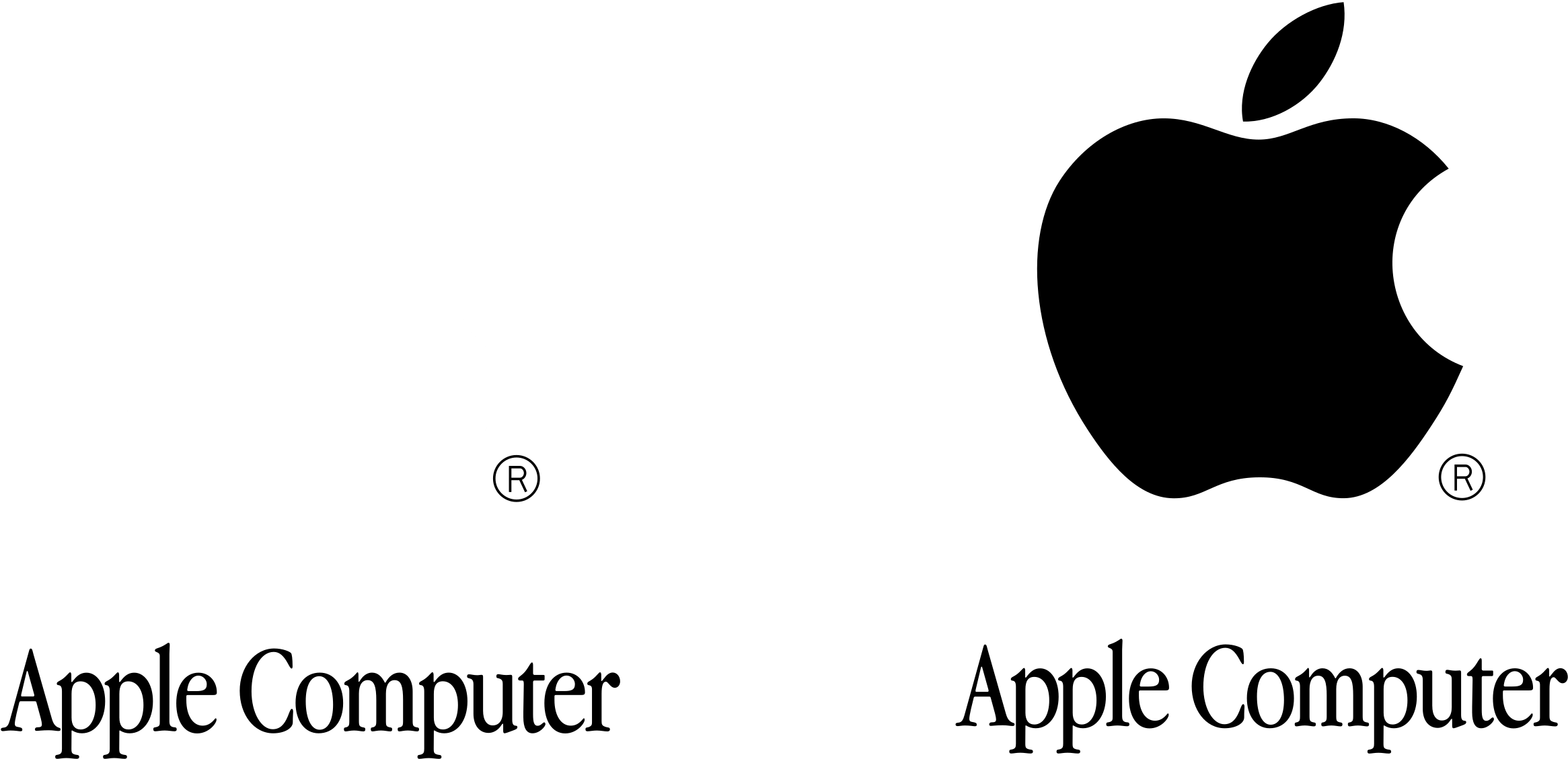 Apple Logo Black And White - Apple Clipart (2331x1129), Png Download