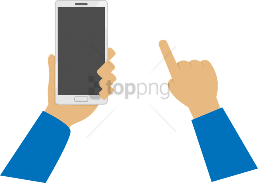Free Png Download Hand With Phone Vector Png Images - Phone In Hand Png Clipart (850x605), Png Download