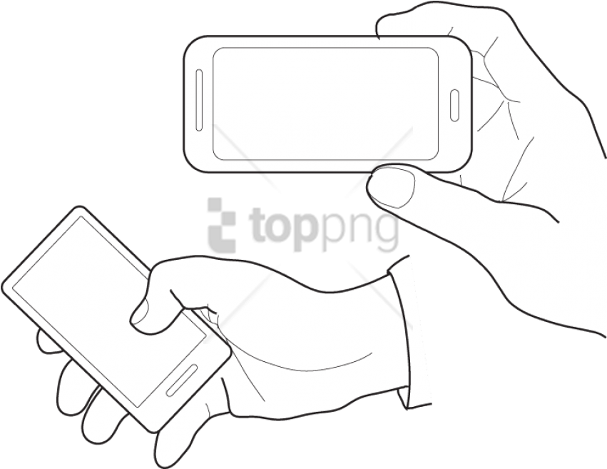 Free Png Vector Hand And Phone Png Images Transparent - Mobile Phone Clipart (851x657), Png Download