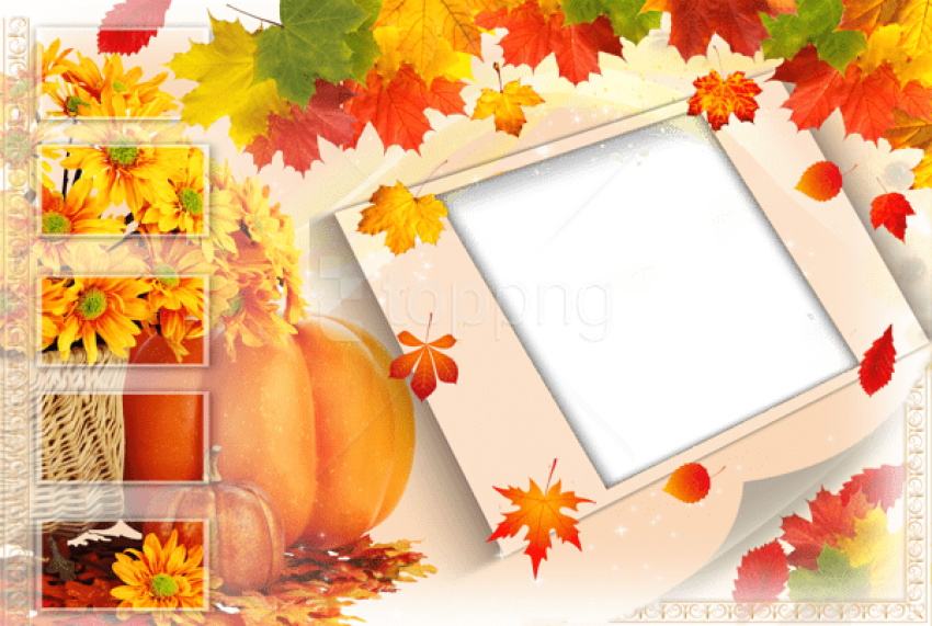 Free Png Best Stock Photos Transparent Fall Frame With - Autumn Transparent Picture Frame Clipart (850x571), Png Download