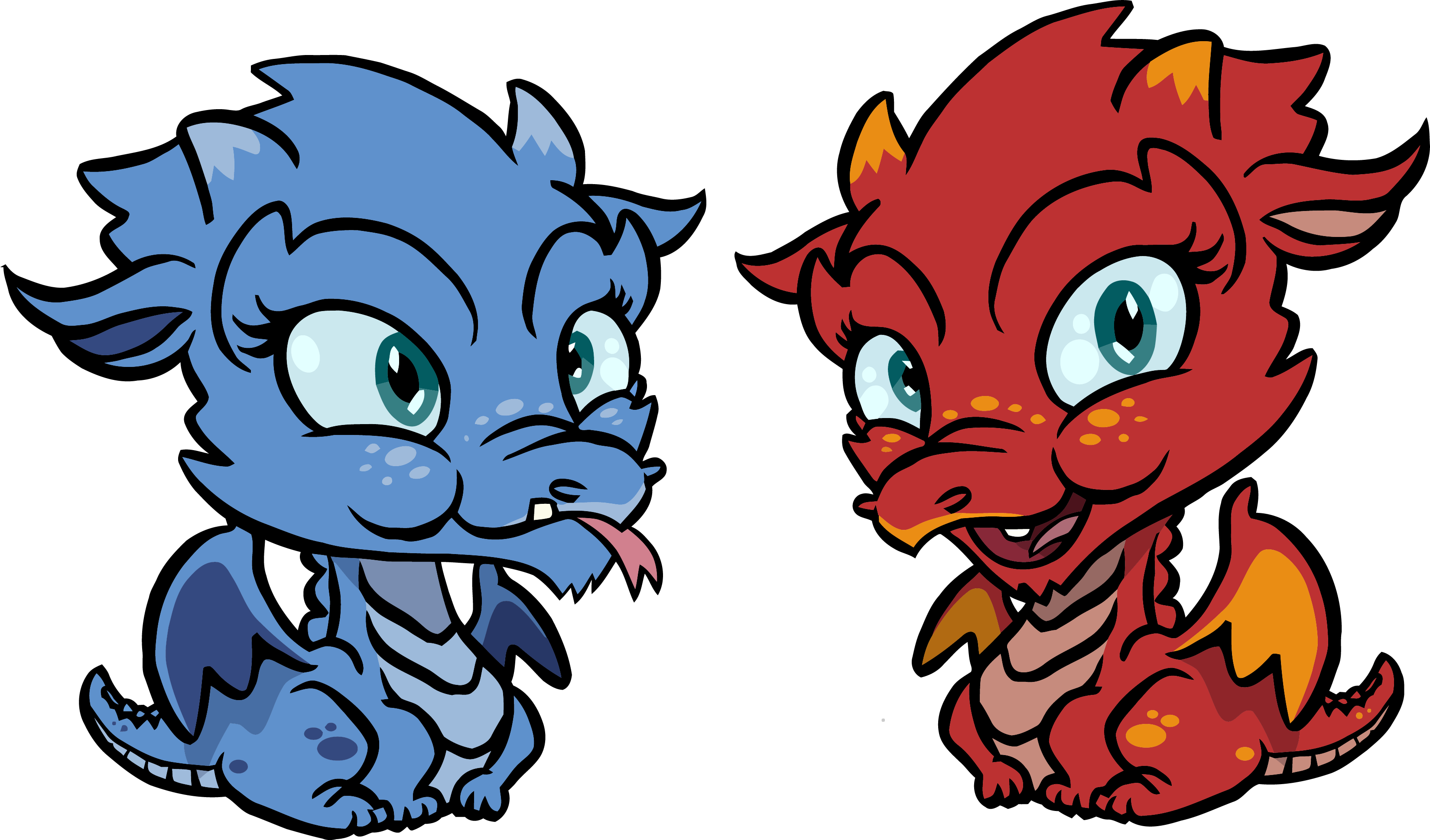 Cute Dragons Chibi Kids Clipart Png - Cute Cartoon Baby Dragon Transparent Png (3300x1939), Png Download