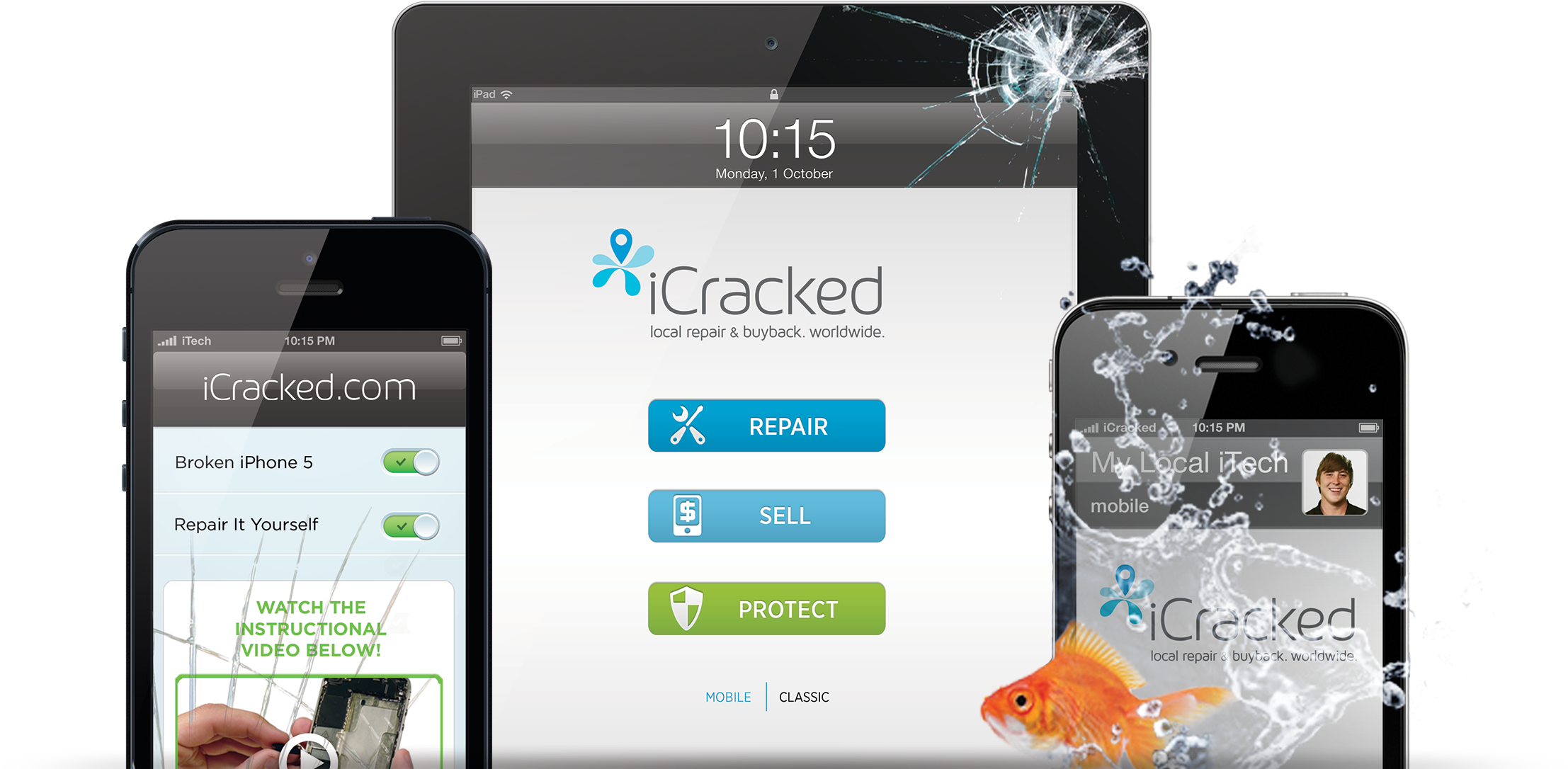 Icracked Devices Web1 - Icracked Clipart (2353x1267), Png Download