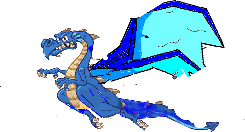 Blue Dragon - Cartoon Clipart (821x442), Png Download