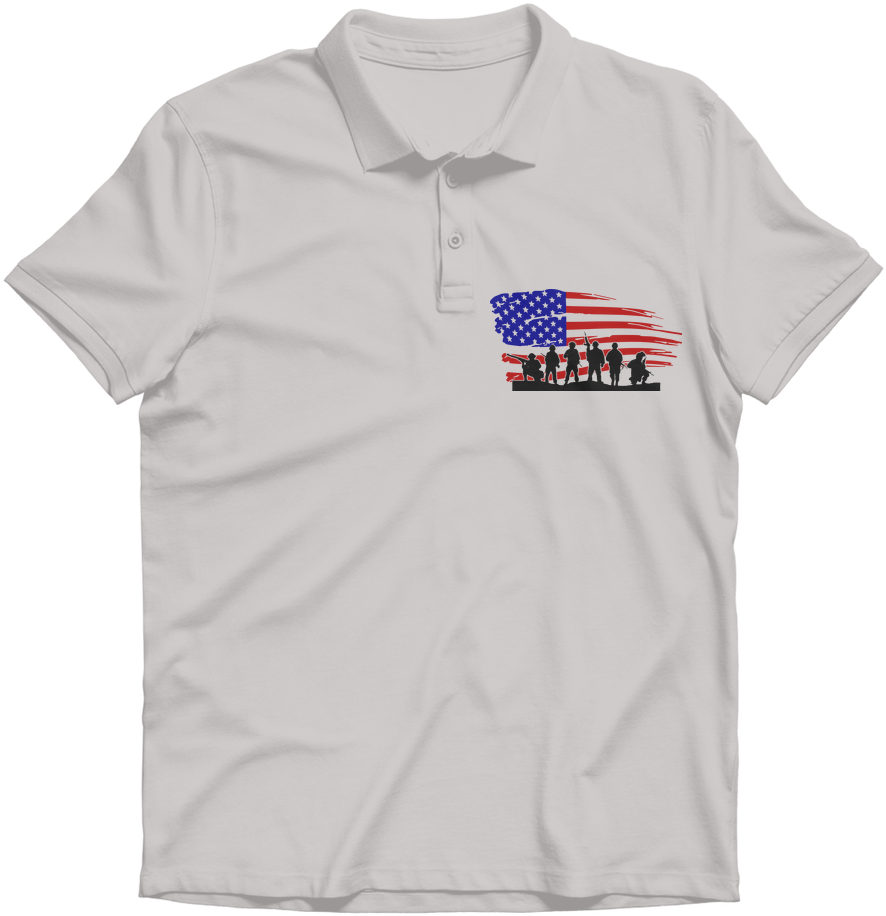 Load Image Into Gallery Viewer, Torn Flag Soldiers - Polo Shirt Clipart (886x916), Png Download