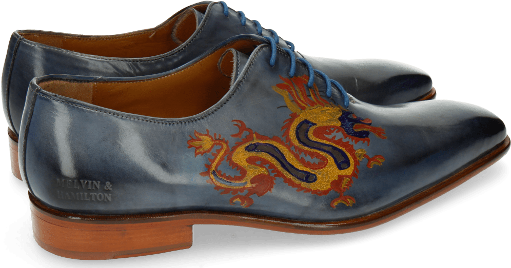 Oxford Shoes Clark 6 Moroccan Blue Dragon - Leather Clipart (1024x1024), Png Download