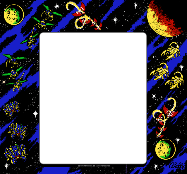 Galaga - Galaga Arcade Bezel Clipart (639x594), Png Download