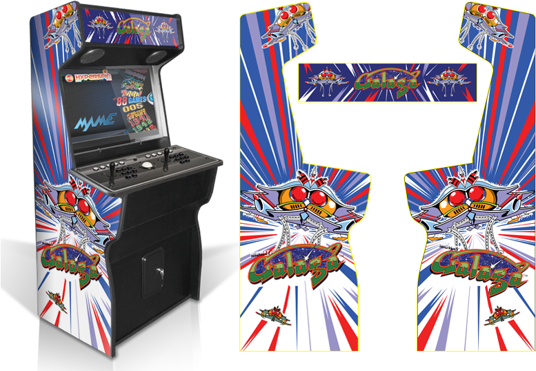Custom Permanent Full Galaga Inspired Graphics For - Kiss Arcade Game Clipart (800x552), Png Download