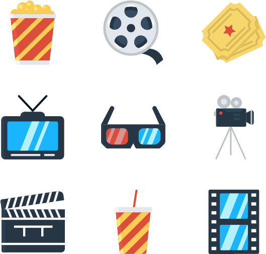 Cinema - Cinema Icon Colored Clipart (600x564), Png Download