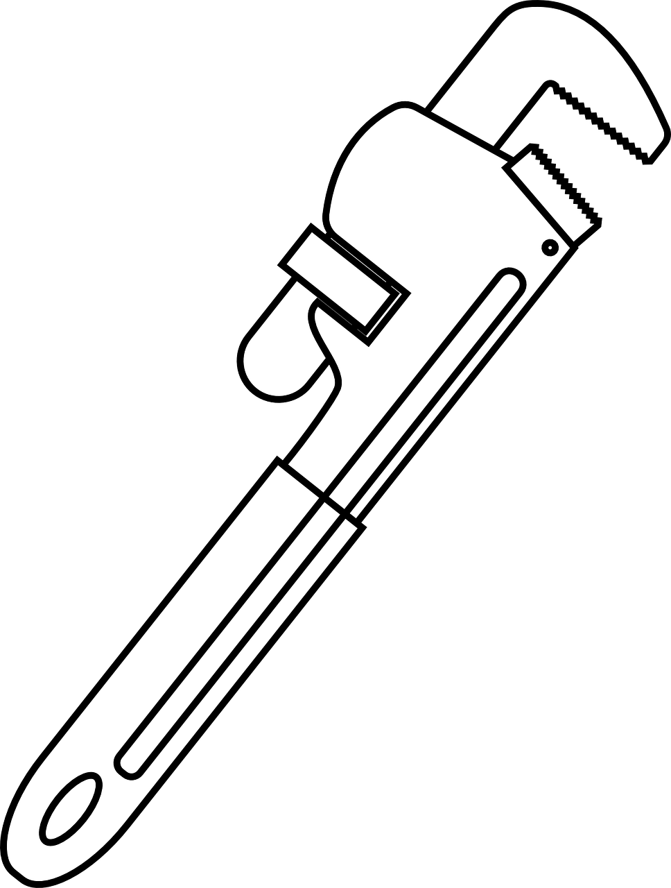 Vector Graphics,free Pictures, Free - Pipe Wrench Tool Drawing Clipart (968x1280), Png Download