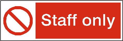Staff Only Safety Sign - No Entry Text Png Clipart (591x591), Png Download