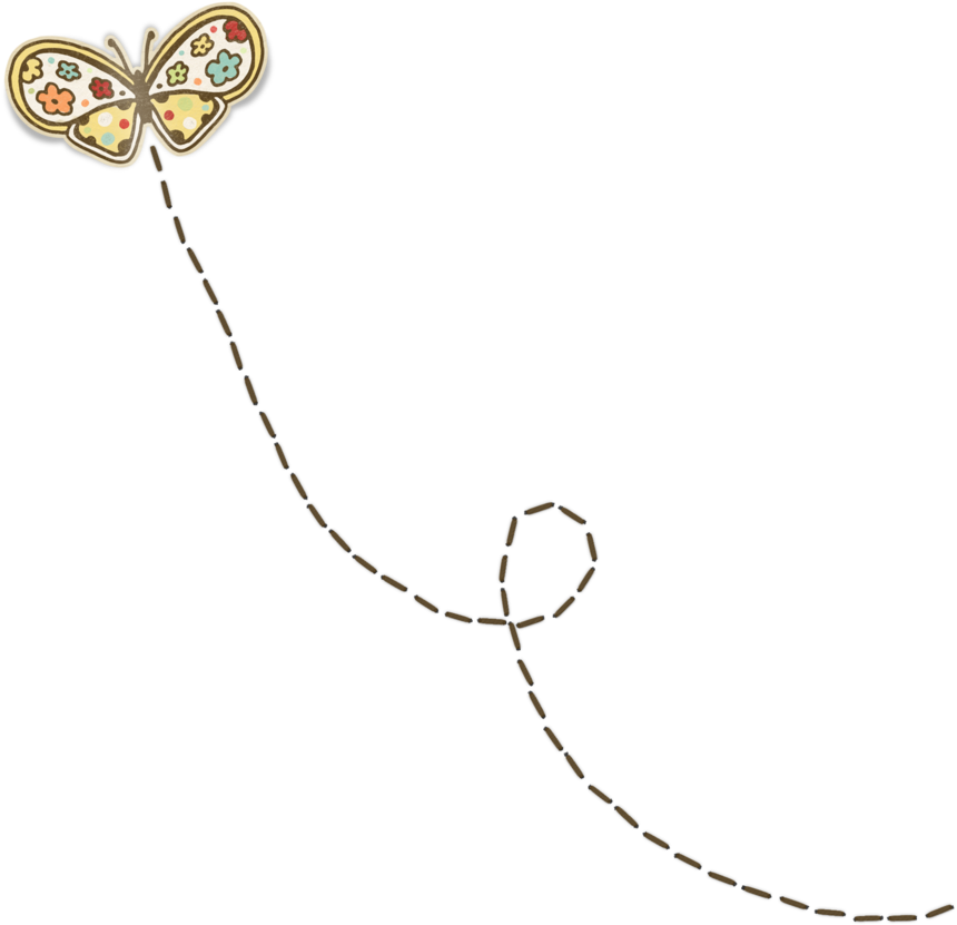 Png Scrapbook - Butterfly And Trail Clip Art Transparent Png (900x871), Png Download