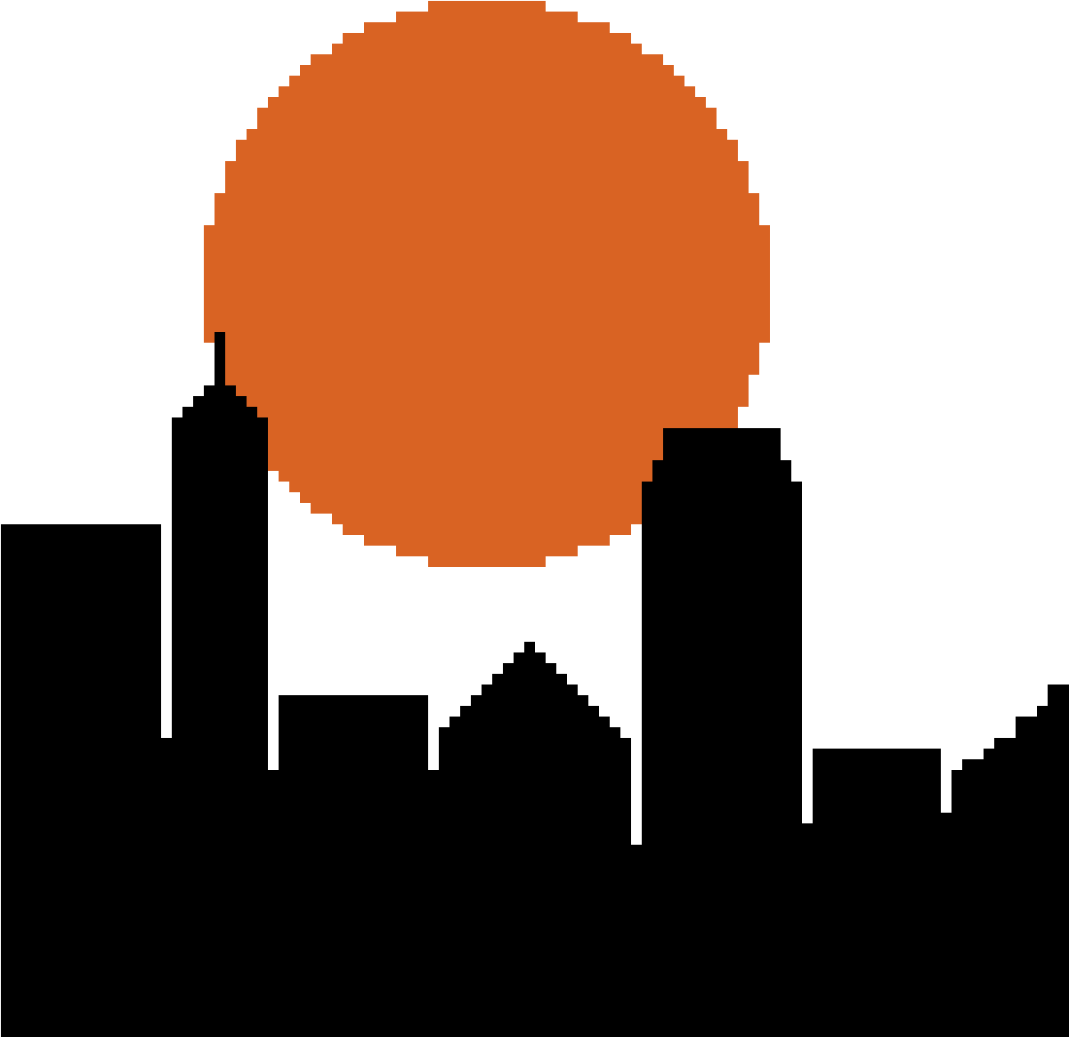 Sun Set New York - Illustration Clipart (1200x1200), Png Download