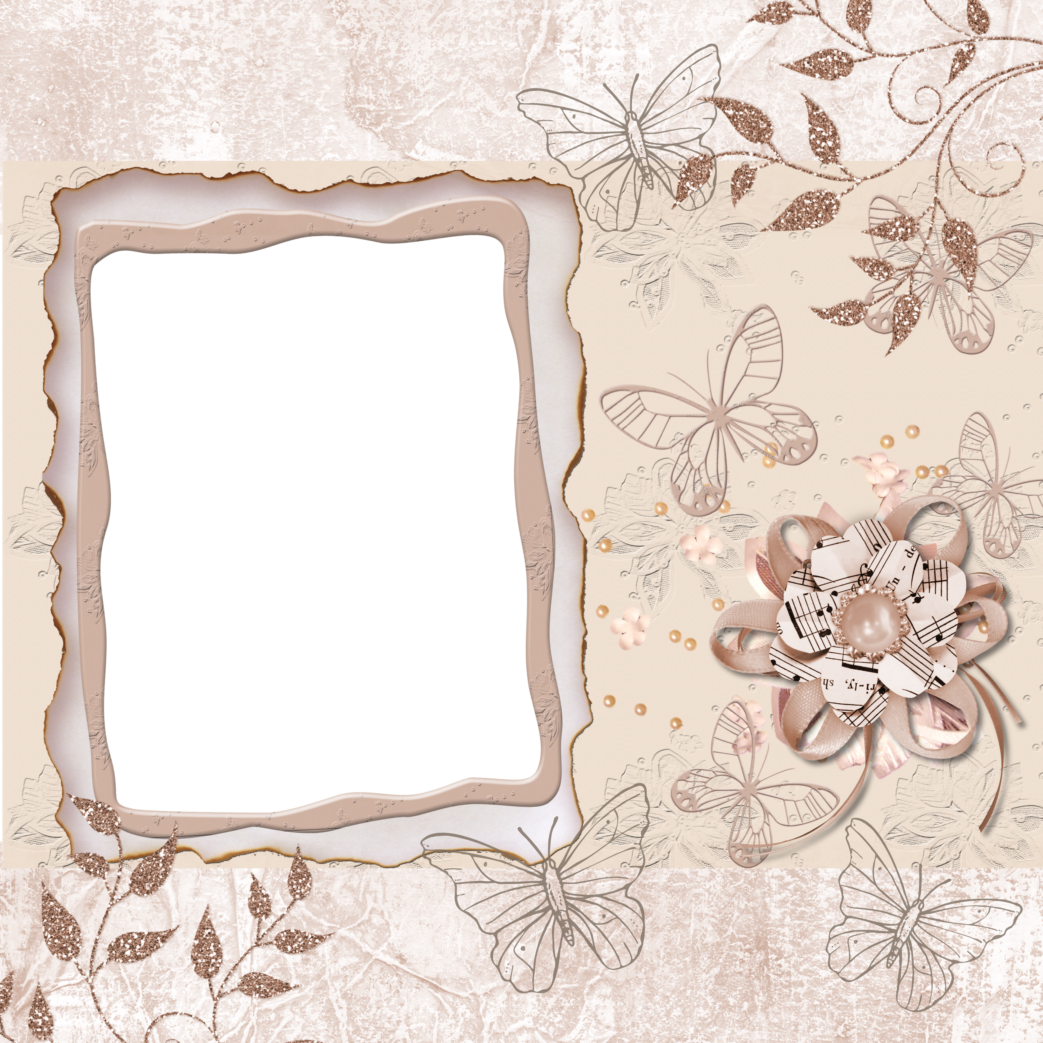 Background Old Butterfly Scrapbook 1365615 Clipart (3600x3600), Png Download