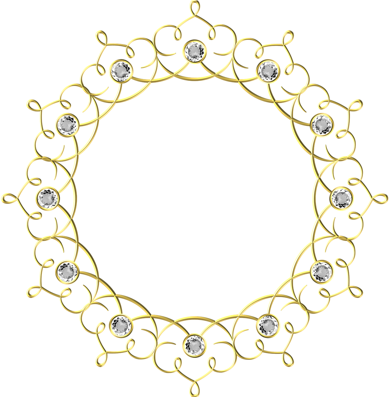 Wedding, Gold, Frame, Round, Border, Decoration - Wedding Gold Frame Png Clipart (1280x1280), Png Download
