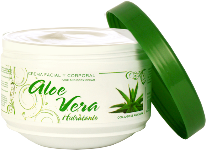 Face And Body Cream With Aloe Vera 300 Ml - Crema Aloe Vera Png Clipart (677x677), Png Download