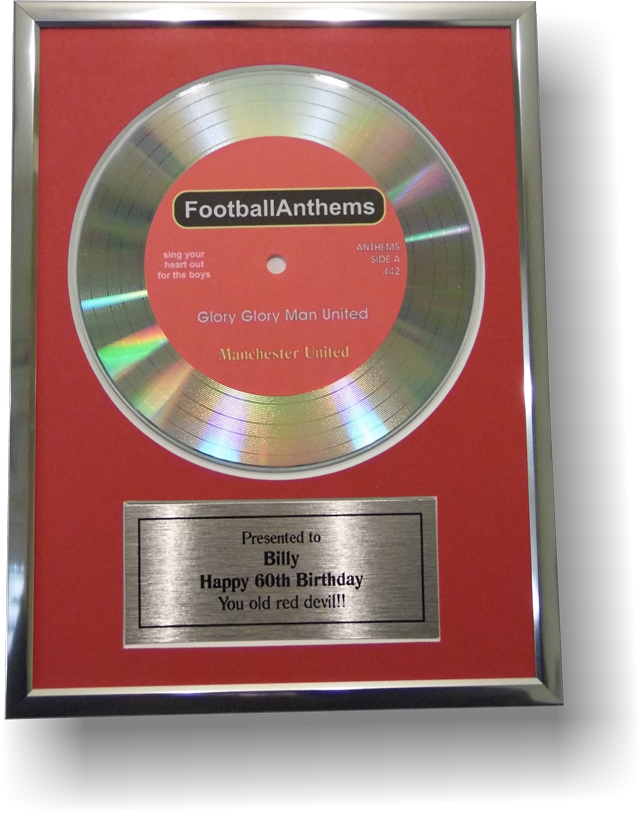 Glory Glory Man United Didi Disc Silver Disc & Frame - Label Clipart (643x815), Png Download
