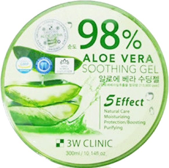 3w Clinic Aloe Vera Soothing Gel 98% - Aloe Vera Soothing Gel 98% Clipart (1000x1000), Png Download