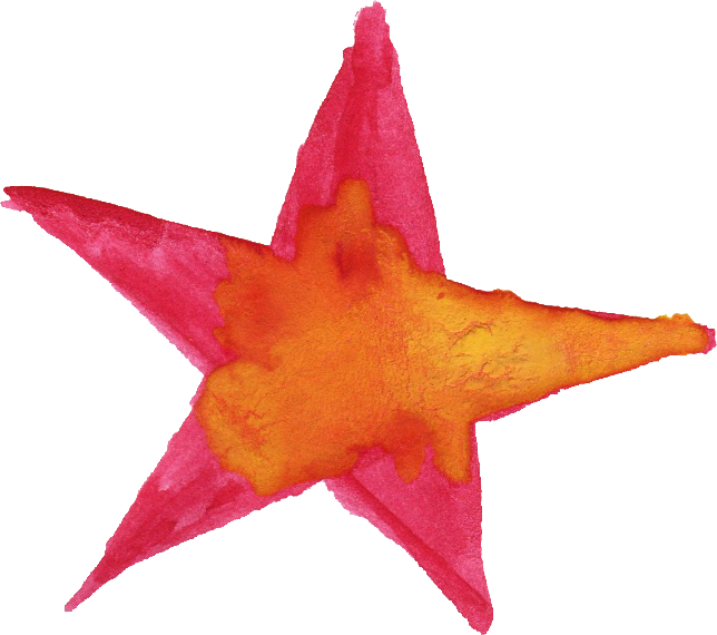 Free Download - Watercolor Star Red Clipart (644x570), Png Download