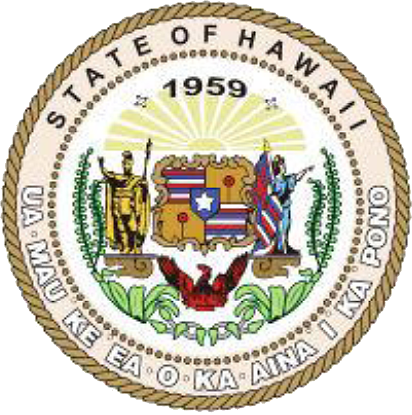 Hawaii State Seal Clipart (1352x1360), Png Download