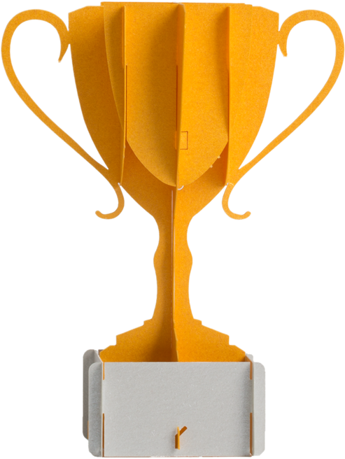 Gold Trophy Congratulations Pop Up Card - Trophy Clipart (1260x720), Png Download