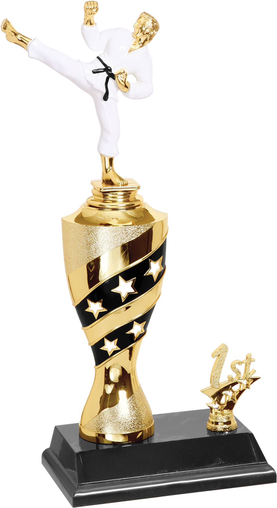 Black & Gold Martial Arts Trophy - Trophy Clipart (1800x1800), Png Download