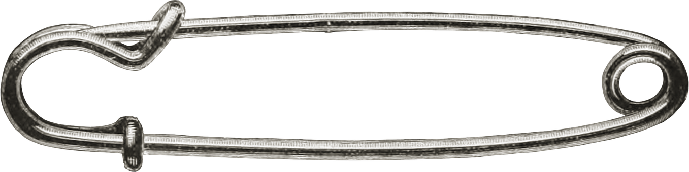 Pin Safety Pin Vintage Old-fashioned Scrapbook - Vintage Pin Png Clipart (1357x340), Png Download