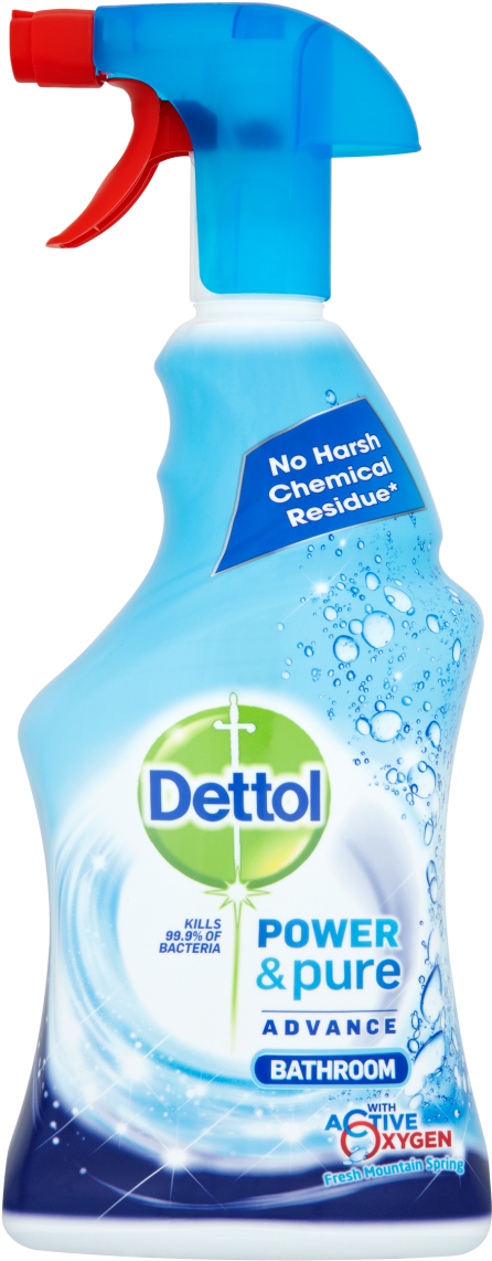 Dettol Power & Pure Advance Bathroom Spray - Dettol Bathroom Cleaner Clipart (1200x1200), Png Download