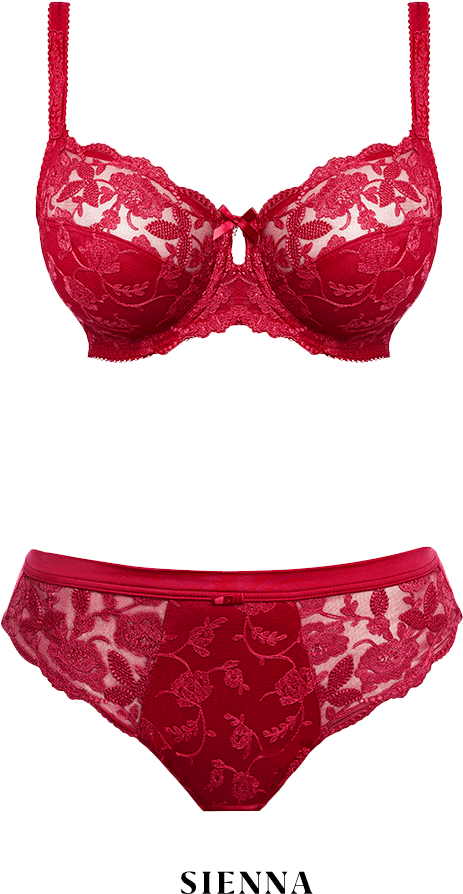 Fantasie Lingerie Sienna Red Side Support Bra - Lingerie Top Clipart (643x1020), Png Download