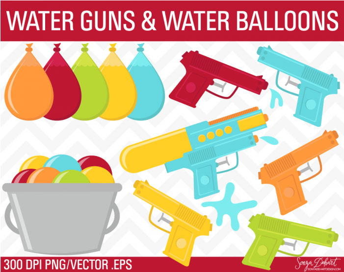 Water Balloon Png - Water Guns Clipart Transparent Png (700x700), Png Download